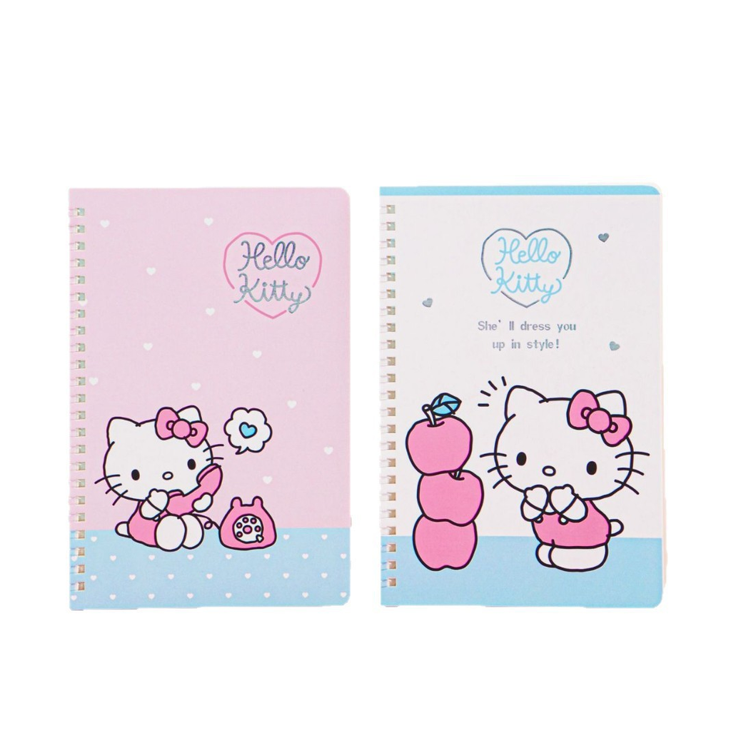 A5 pink and blue spiral notebook