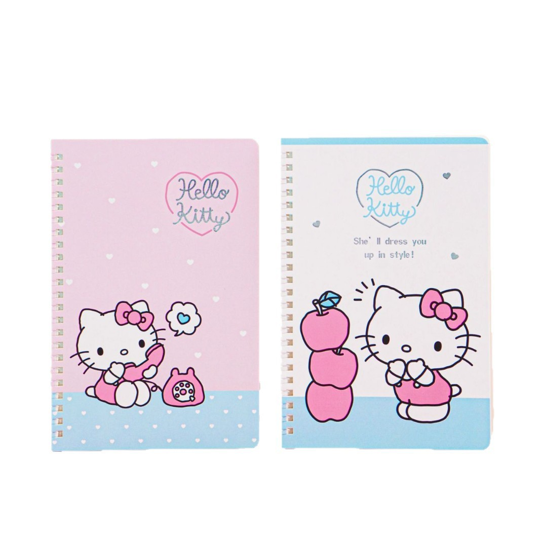 A5 pink and blue spiral notebook