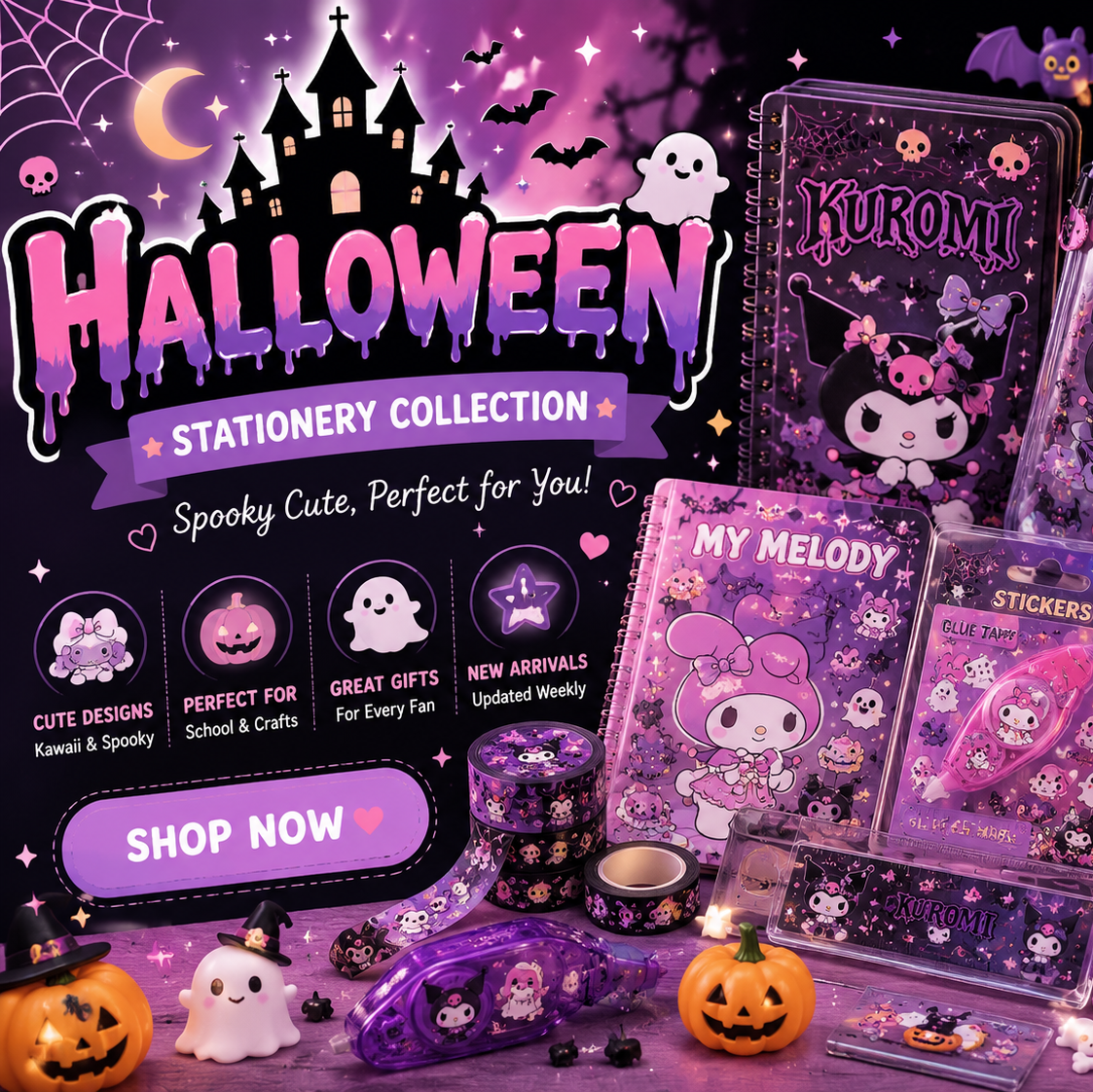 Halloween Stationery Gift Box – Spooky Cute Set 🎃👻