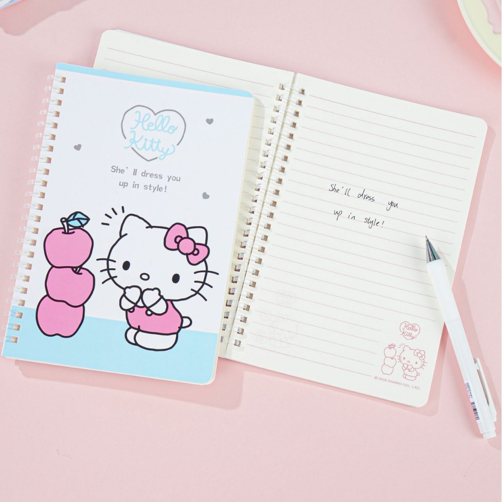 A5 pink and blue spiral notebook