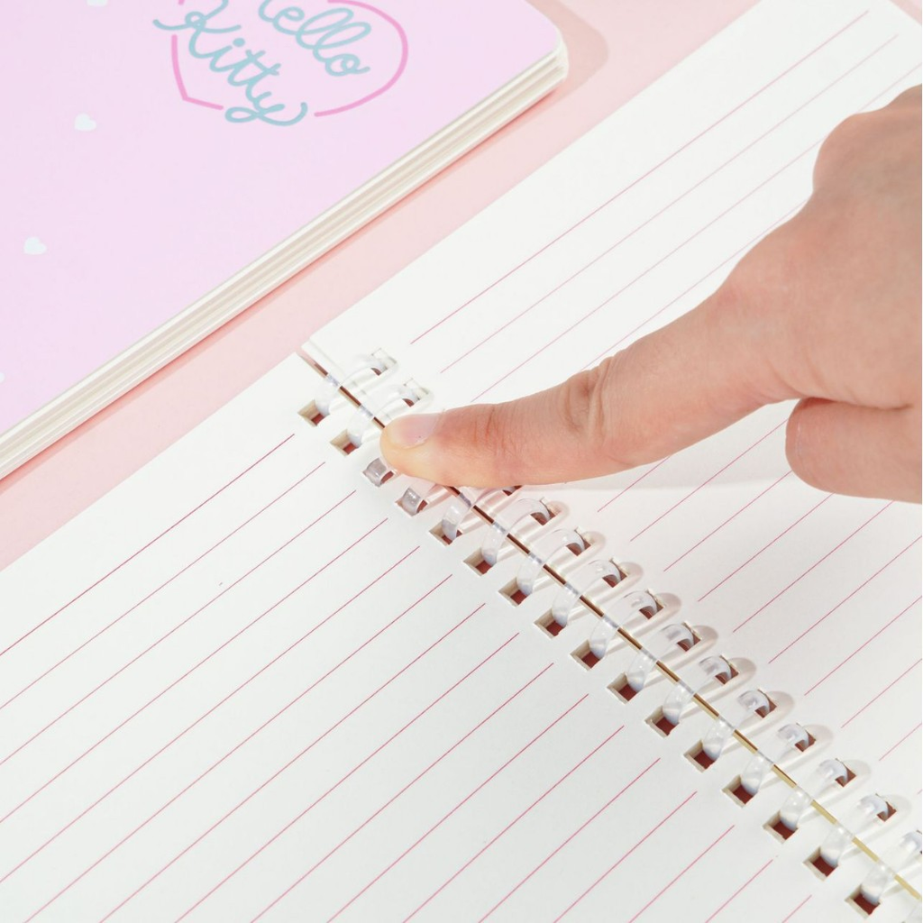 A5 pink and blue spiral notebook